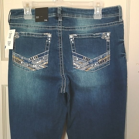 BNWT Size 14 Long Revolution Mid Rise Bootcut Jeans By Ricki's - Picture 4 of 8